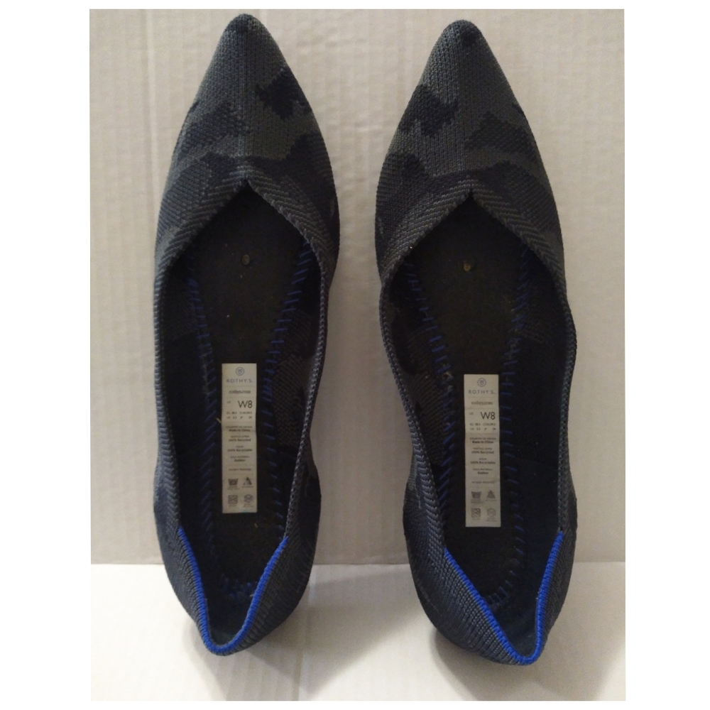 Rothy’s The Point Black/Gray Camo Retired Ballet Flats Size 8 - Picture 5 of 8